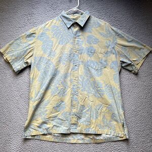 Island Traditions Hawaiian Shirt Mens XL Monstera Aloha Button Up Short Sleeve